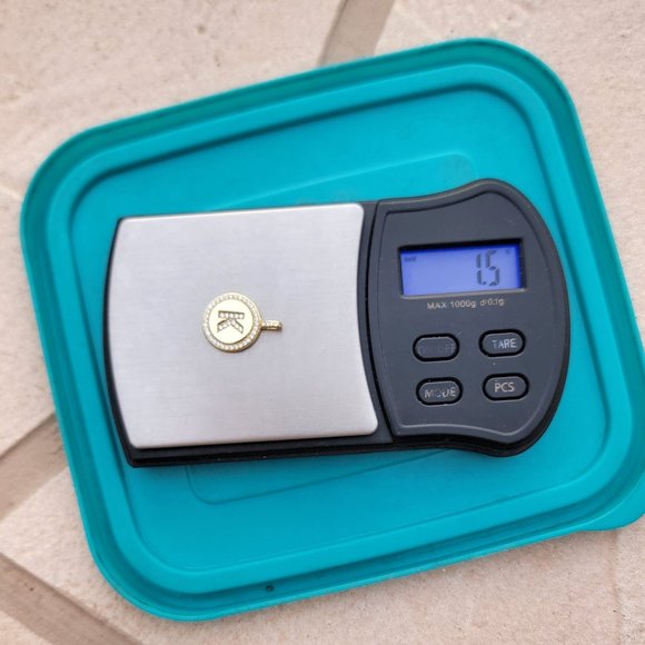 Shiny letter K pave set CZ diamonds 925 sterling silver gold vermeil disc neckla - Picture 8 of 10